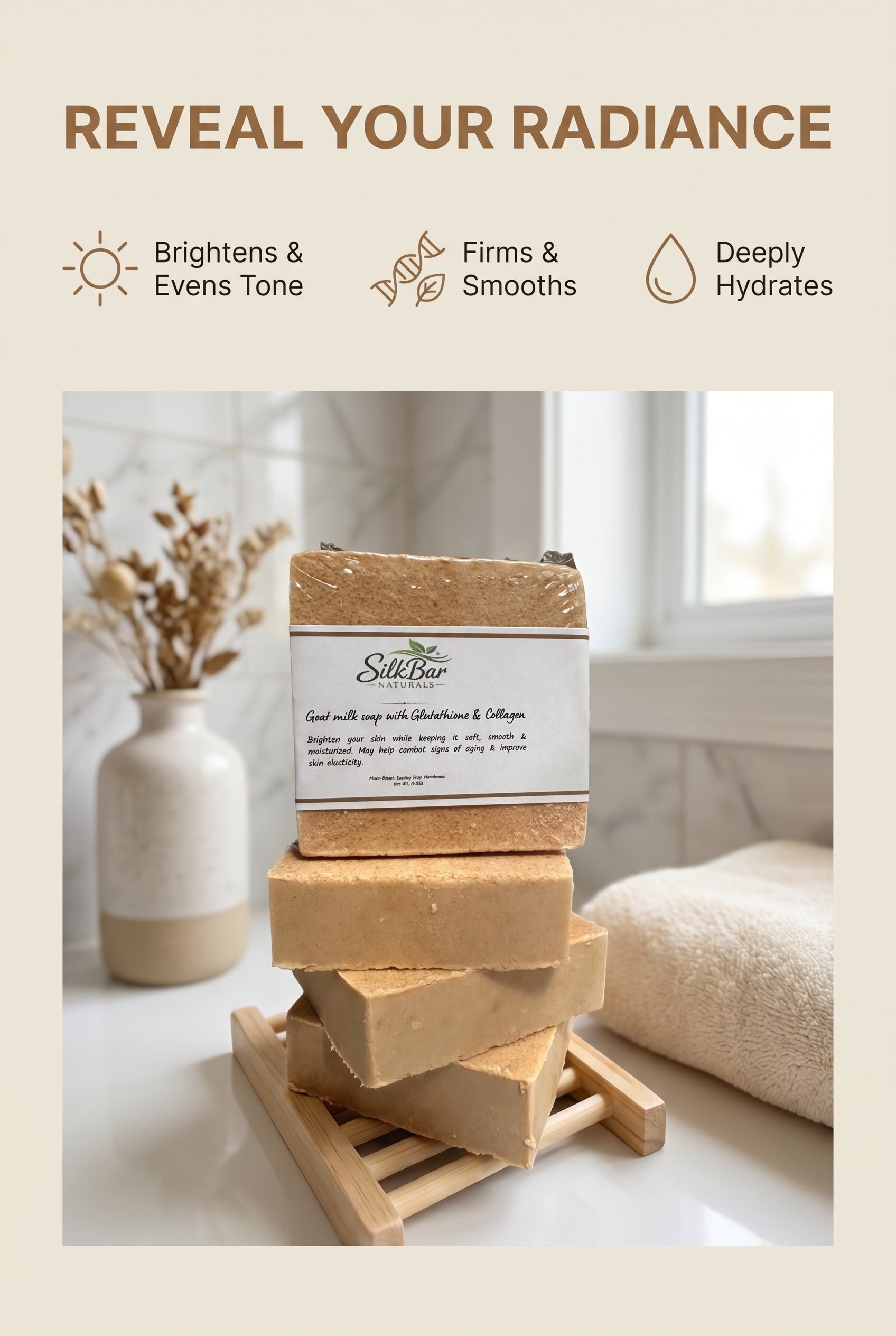 Goat milk with glutathione and collagen